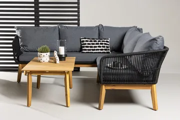 Chania hjørnesofagruppe 4-seter utendørs - Svart - Hagem øbler & utemiljø - Hagegruppe - Sofagruppe utendørs