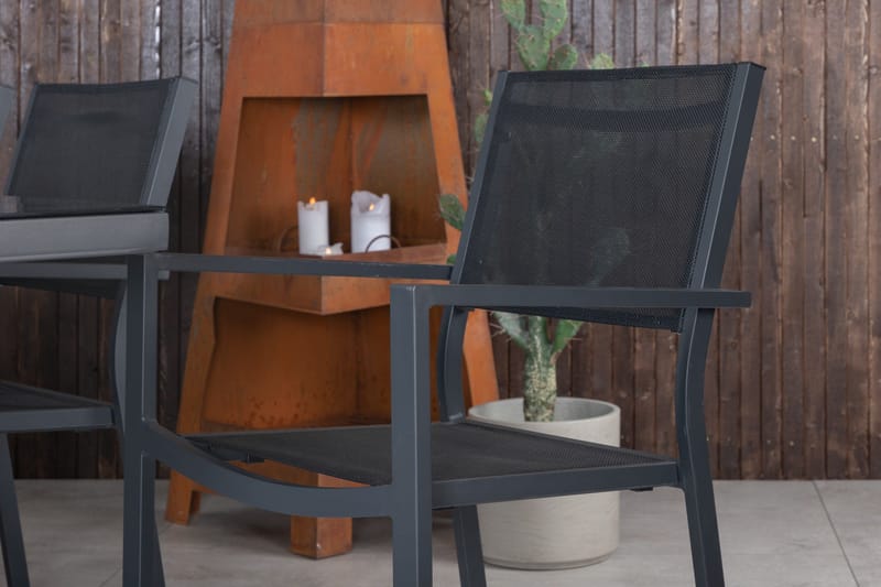 Dallas Spisegruppe cm Rektangulær med 6 Copacabana Stoler - Svart - Hagemøbler & utemiljø - Hagegruppe - Spisegrupper hage