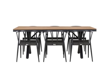 Garcia Spisegruppe + 6 stoler - Svart - Hagemøbler & utemiljø - Hagegruppe - Spisegrupper hage