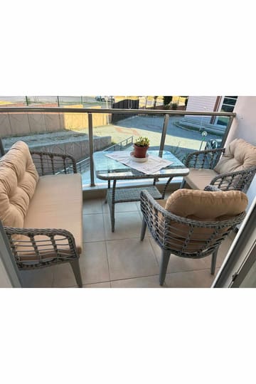 Garden Lounge Set Atelier Del Sofa Beige grå - Hagemøbler & utemiljø - Hagegruppe - Sofagruppe utendørs