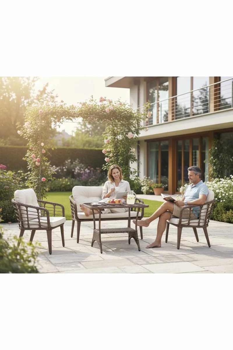 Garden Lounge Set Atelier Del Sofa Brun krem