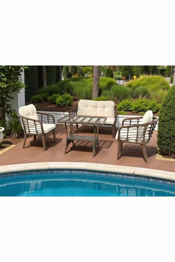 Garden Lounge Set Atelier Del Sofa Brun krem - Hagemøbler & utemiljø - Hagegruppe - Sofagruppe utendørs