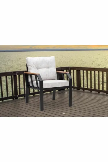 Garden Lounge Set Atelier Del Sofa Krem svart - Hagemøbler & utemiljø - Hagegruppe - Sofagruppe utendørs