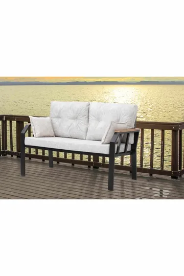Garden Lounge Set Atelier Del Sofa Krem svart - Hagemøbler & utemiljø - Hagegruppe - Sofagruppe utendørs