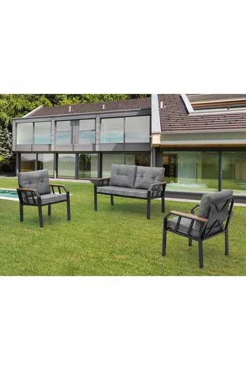 Garden Lounge Set Atelier Del Sofa Mørk grå - Hagemøbler & utemiljø - Hagegruppe - Sofagruppe utendørs