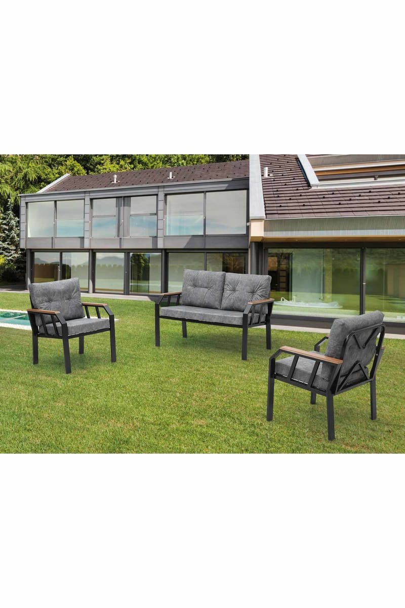 Garden Lounge Set Atelier Del Sofa Mørk grå - Hagemøbler & utemiljø - Hagegruppe - Sofagruppe utendørs