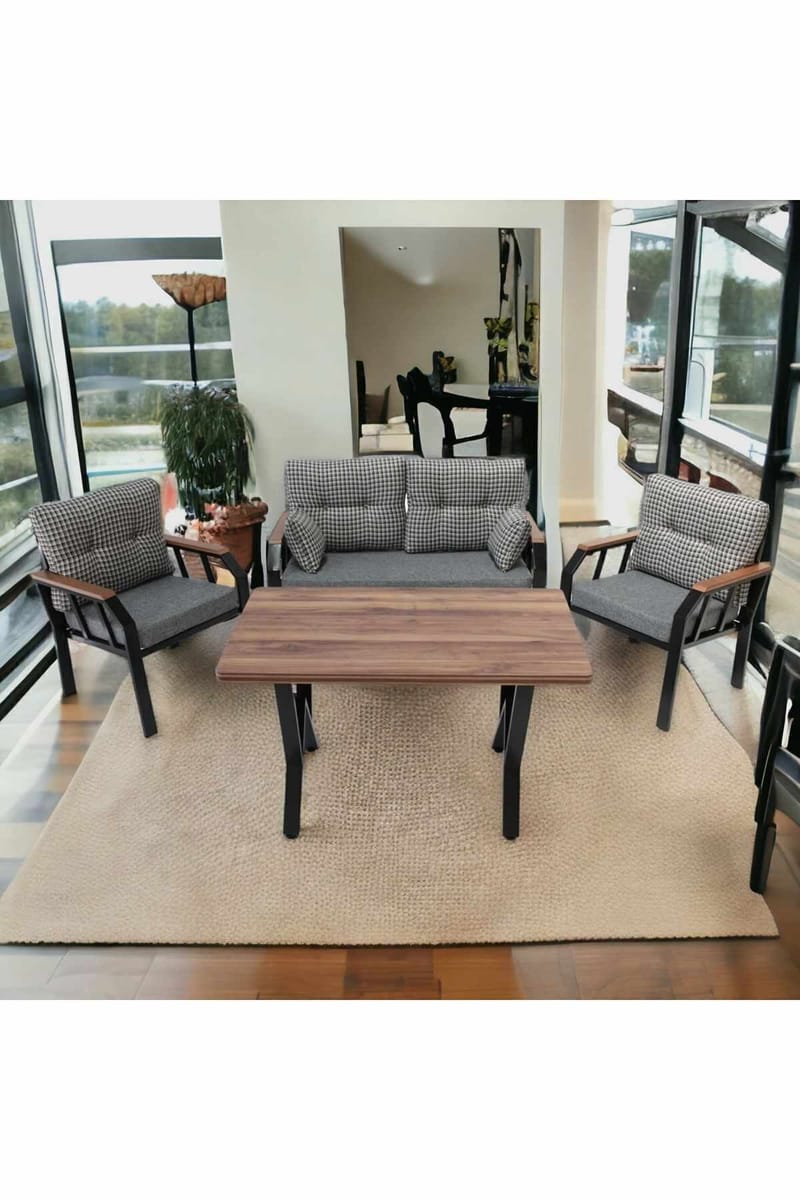 Garden Lounge Set Atelier Del Sofa Svart hvit - Hagemøbler & utemiljø - Hagegruppe - Sofagruppe utendørs
