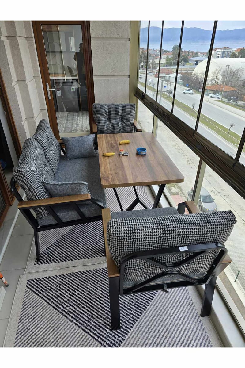 Garden Lounge Set Atelier Del Sofa Svart hvit - Hagemøbler & utemiljø - Hagegruppe - Sofagruppe utendørs