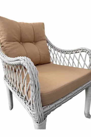 Hage-loungesett Atelier Del Sofa Hisar 3+1+1 (170 x 78 x 56 cm) Beige hvit - Hagemøbler & utemiljø - Hagegruppe - Sofagruppe utendørs