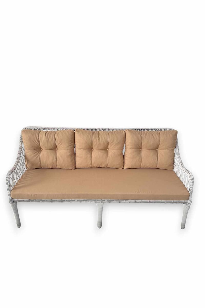 Hage-loungesett Atelier Del Sofa Hisar 3+1+1 (170 x 78 x 56 cm) Beige hvit - Hagemøbler & utemiljø - Hagegruppe - Sofagruppe utendørs