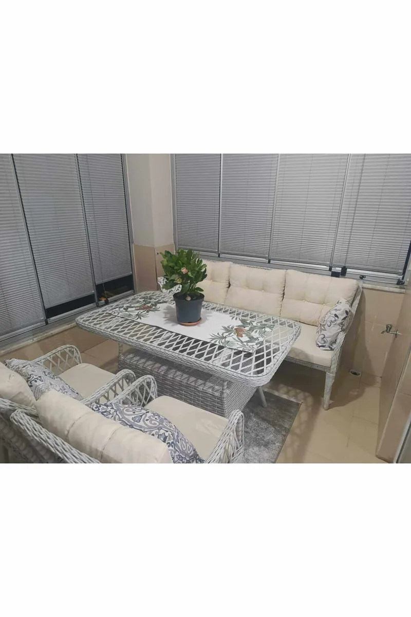 Hage-loungesett Atelier Del Sofa Hisar 3+1+1 (170 x 78 x 56 cm) Beige - Hagemøbler & utemiljø - Hagegruppe - Sofagruppe utendørs