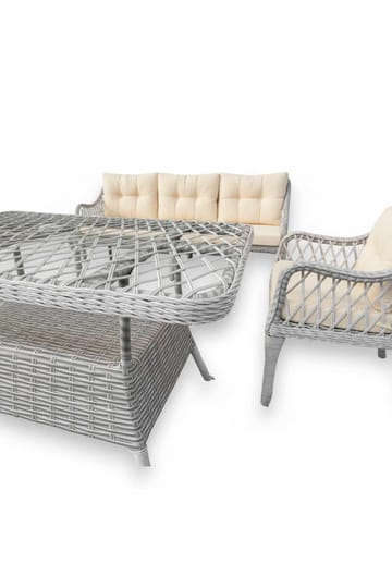 Hage-loungesett Atelier Del Sofa Hisar 3+1+1 (170 x 78 x 56 cm) Beige - Hagemøbler & utemiljø - Hagegruppe - Sofagruppe utendørs