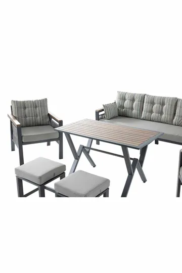 Hage-loungesett Atelier Del Sofa Lilyum 3+1+1+2 (170 x 78 x 60 cm) Flerfarget - Hagemøbler & utemiljø - Hagegruppe - Sofagruppe utendørs