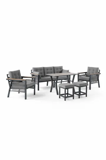 Hage-loungesett Atelier Del Sofa Lilyum 3+1+1+2 (170 x 78 x 60 cm) Grå