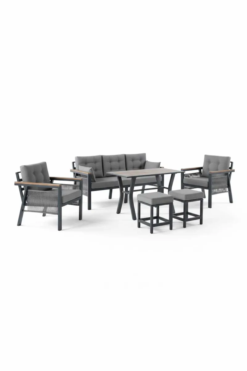 Hage-loungesett Atelier Del Sofa Lilyum 3+1+1+2 (170 x 78 x 60 cm) Grå