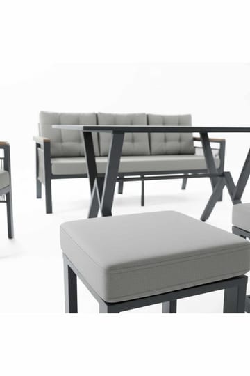 Hage-loungesett Atelier Del Sofa Lilyum 3+1+1+2 (170 x 78 x 60 cm) Grå - Hagemøbler & utemiljø - Hagegruppe - Sofagruppe utendørs