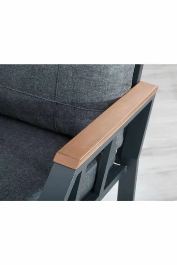 Hage-loungesett Atelier Del Sofa Nergiz 3+1+1 (200 x 78 x 58 cm) Grå - Hagemøbler & utemiljø - Hagegruppe - Sofagruppe utendørs