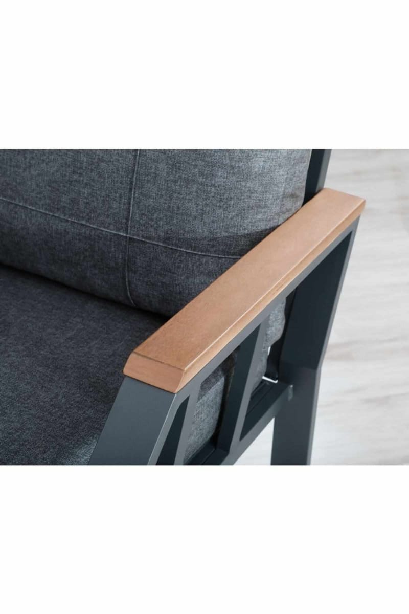 Hage-loungesett Atelier Del Sofa Nergiz 3+1+1 (200 x 78 x 58 cm) Grå - Hagemøbler & utemiljø - Hagegruppe - Sofagruppe utendørs