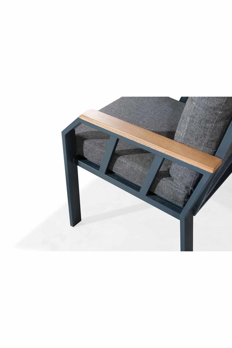 Hage-loungesett Atelier Del Sofa Nergiz 3+1+1 (200 x 78 x 58 cm) Mørk grå - Mørkegrå - Hagemøbler & utemiljø - Hagegruppe - Sofagruppe utendørs