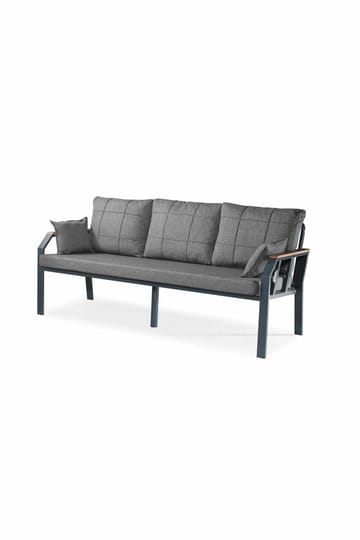 Hage-loungesett Atelier Del Sofa Nergiz 3+1+1 (200 x 78 x 58 cm) Mørk grå - Mørkegrå - Hagemøbler & utemiljø - Hagegruppe - Sofagruppe utendørs