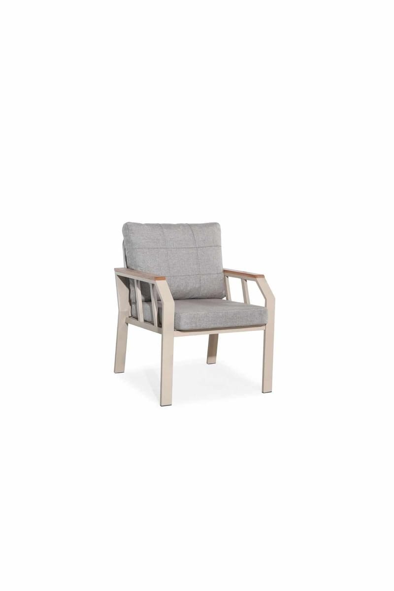 Hage-loungesett Atelier Del Sofa Nergiz 3+1+1 (200 x 78 x 58 cm) Melkebrun - Hagemøbler & utemiljø - Hagegruppe - Sofagruppe utendørs