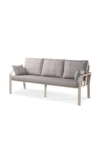 Hage-loungesett Atelier Del Sofa Nergiz 3+1+1 (200 x 78 x 58 cm) Melkebrun - Hagemøbler & utemiljø - Hagegruppe - Sofagruppe utendørs