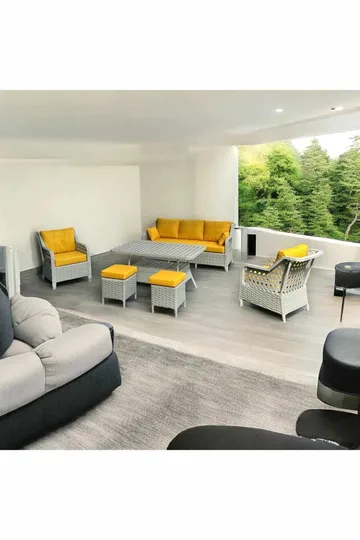 Hage-loungesett Atelier Del Sofa Rondi (175 x 78 x 60 cm) Gul grå