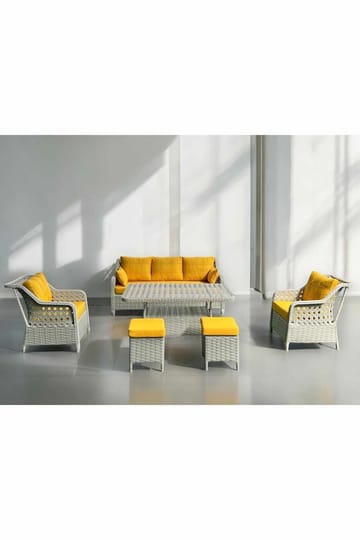 Hage-loungesett Atelier Del Sofa Rondi (175 x 78 x 60 cm) Gul grå - Hagemøbler & utemiljø - Hagegruppe - Cafemøbler & cafesett