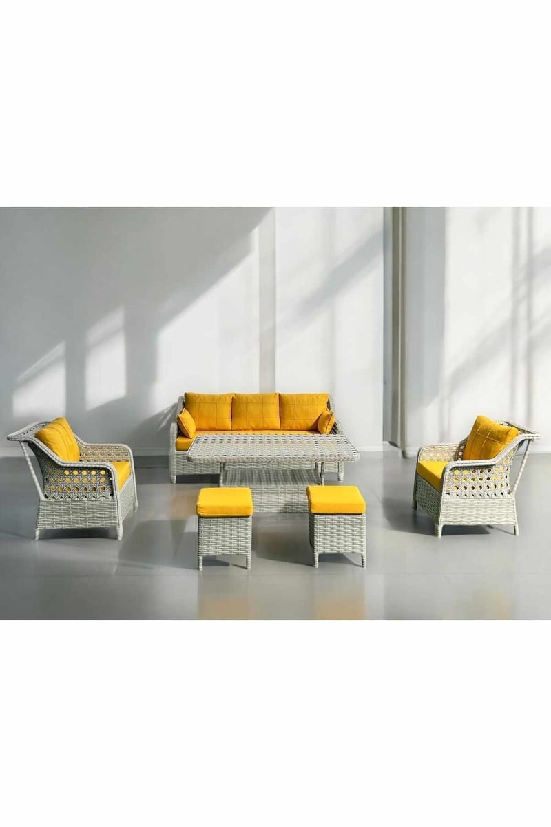 Hage-loungesett Atelier Del Sofa Rondi (175 x 78 x 60 cm) Gul grå - Hagemøbler & utemiljø - Hagegruppe - Cafemøbler & cafesett