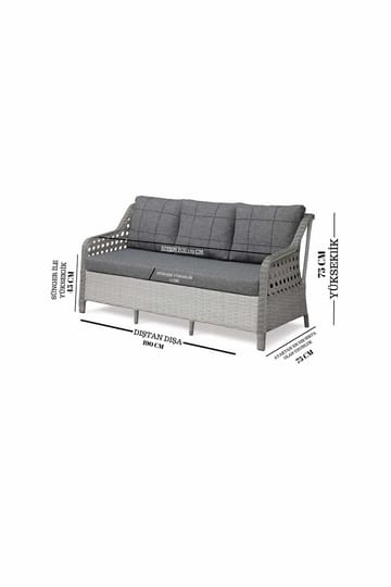 Hage-loungesett Atelier Del Sofa Rondi (175 x 78 x 60 cm) Krembrun - Hagemøbler & utemiljø - Hagegruppe - Cafemøbler & cafesett