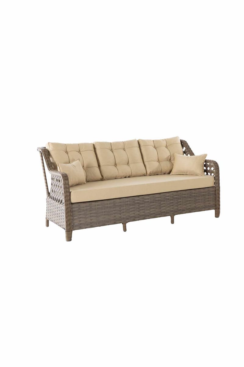 Hage-loungesett Atelier Del Sofa Rondi (175 x 78 x 60 cm) Krembrun - Hagemøbler & utemiljø - Hagegruppe - Cafemøbler & cafesett
