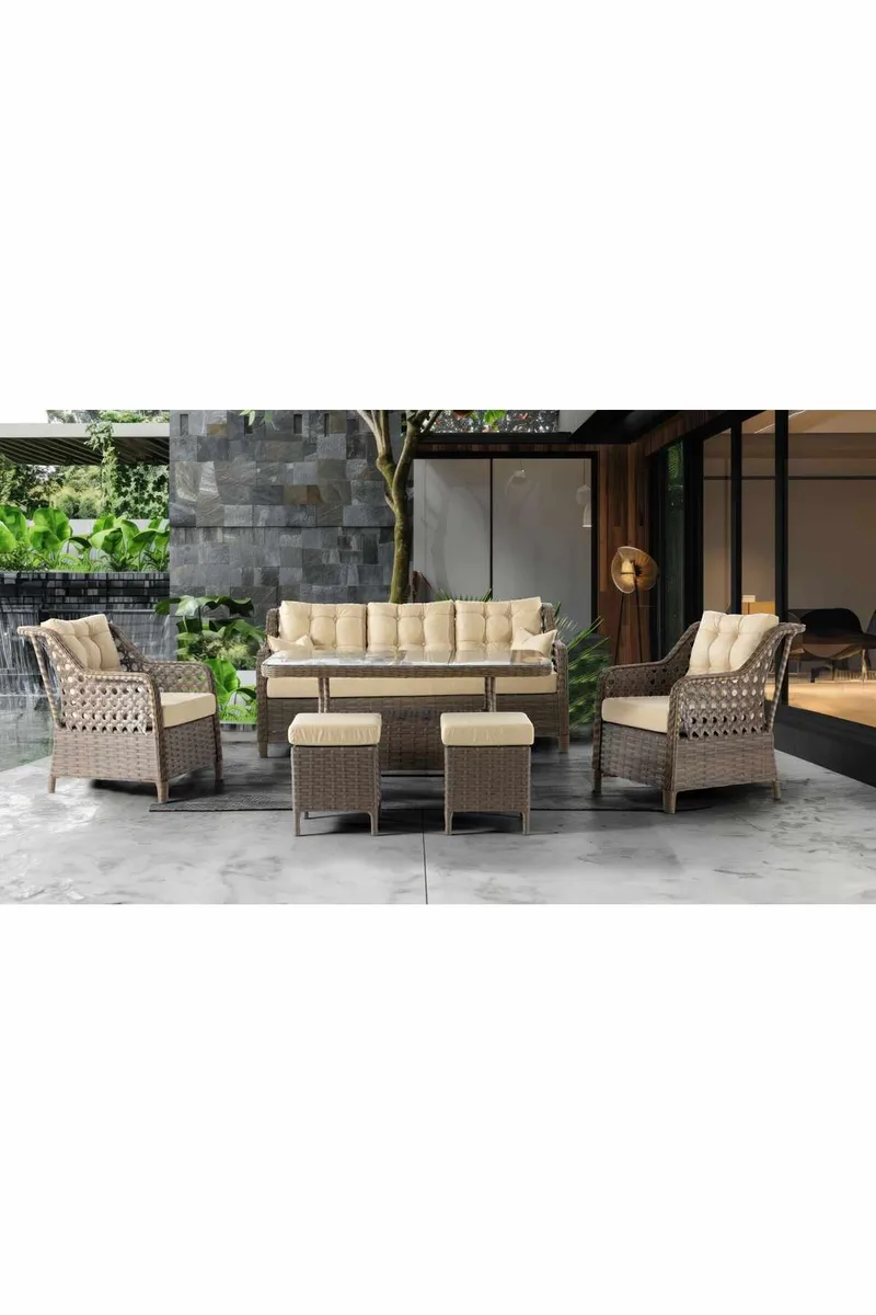 Hage-loungesett Atelier Del Sofa Rondi (175 x 78 x 60 cm) Krembrun