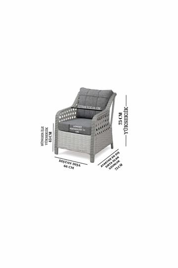 Hage-loungesett Atelier Del Sofa Rondi (175 x 78 x 60 cm) Krembrun - Hagemøbler & utemiljø - Hagegruppe - Cafemøbler & cafesett