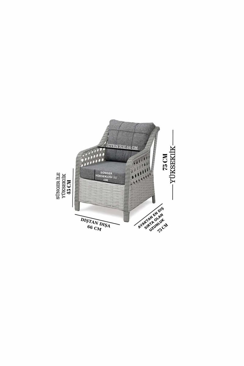 Hage-loungesett Atelier Del Sofa Rondi (175 x 78 x 60 cm) Krembrun - Hagemøbler & utemiljø - Hagegruppe - Cafemøbler & cafesett