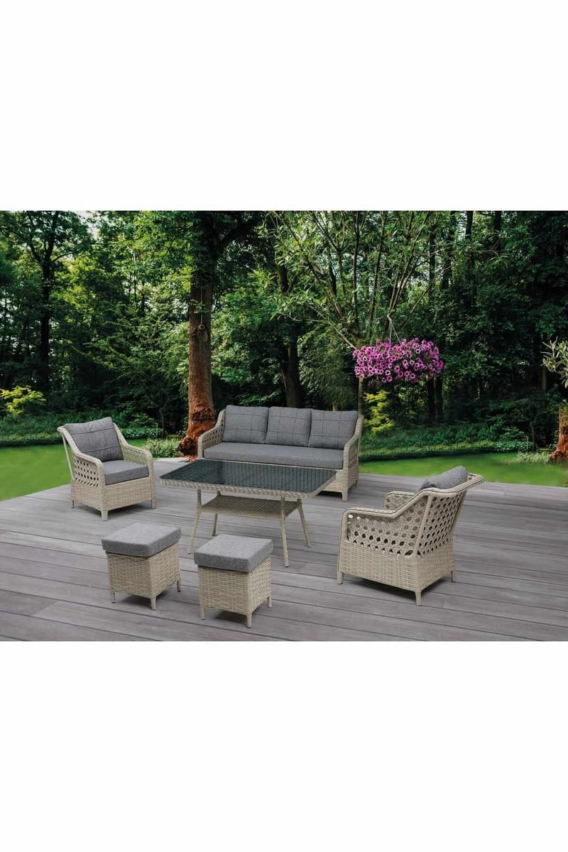 Hage-loungesett Atelier Del Sofa Rondi (175 x 78 x 60 cm) Mørk grå honning - Hagemøbler & utemiljø - Hagegruppe - Cafemøbler & cafesett