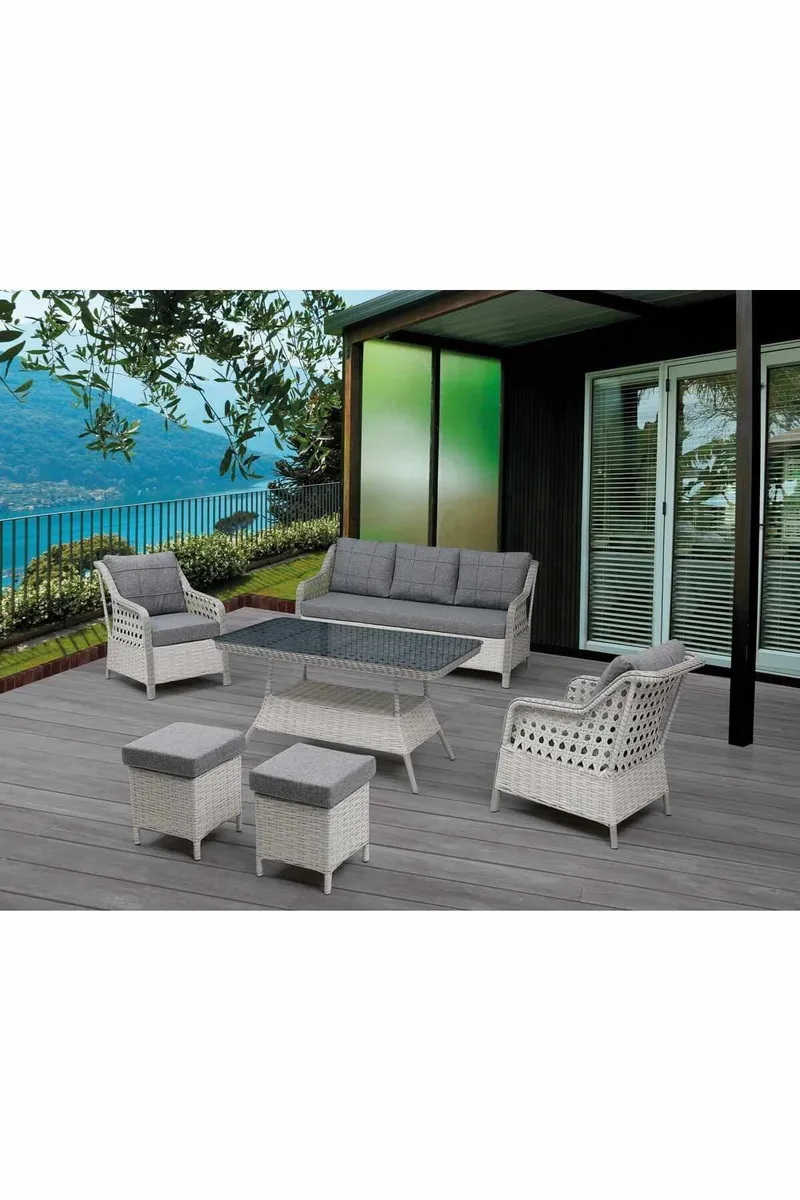 Hage-loungesett Atelier Del Sofa Rondi (175 x 78 x 60 cm) Mørk grå lys grå - Mørkegrå lysegrå - Hagemøbler & utemiljø - Hagegruppe - Cafemøbler & cafesett