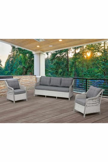 Hage-loungesett Atelier Del Sofa Rondi (175 x 78 x 60 cm) Mørk grå lys grå - Mørkegrå lysegrå - Hagemøbler & utemiljø - Hagegruppe - Cafemøbler & cafesett
