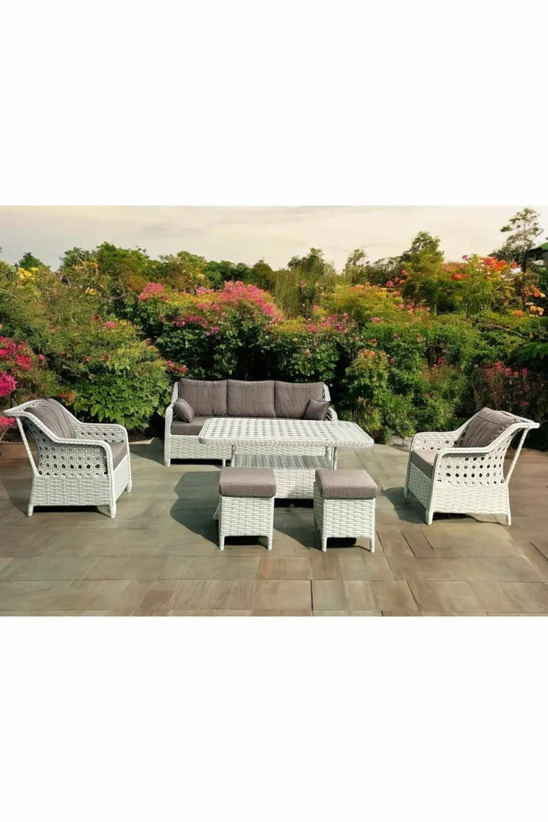 Hage-loungesett Atelier Del Sofa Rondi (175 x 78 x 60 cm) Melkebrun - Melkebrun - Hagemøbler & utemiljø - Hagegruppe - Cafemøbler & cafesett