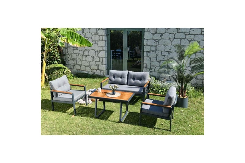 Hage loungesett Bernati Antrasitt / Grå, Grå/Antrasitt