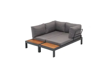 Hage loungesett Bulskoll Tre - Grå - Hagemøbler & utemiljø - Hagegruppe - Sofagruppe utendørs