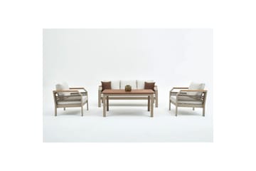 Hage loungesett Farra Beige - Beige - Hagemøbler & utemiljø - Hagegruppe - Sofagruppe utendørs