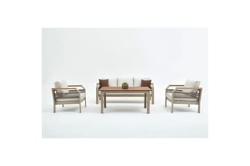 Hage loungesett Farra Beige - Beige - Hagemøbler & utemiljø - Hagegruppe - Sofagruppe utendørs