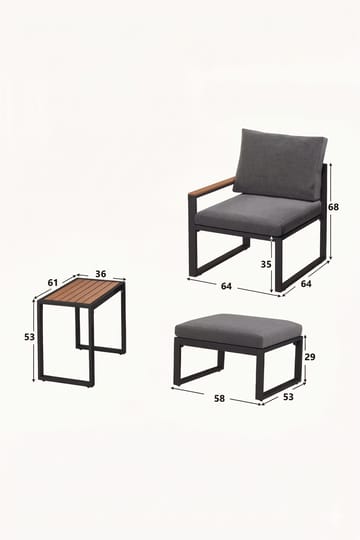 Hage-loungesett Hanah Home Multilounge (64 x 68 x 64 cm) Grå - Grå - Hagemøbler & utemiljø - Hagegruppe - Cafemøbler & cafesett
