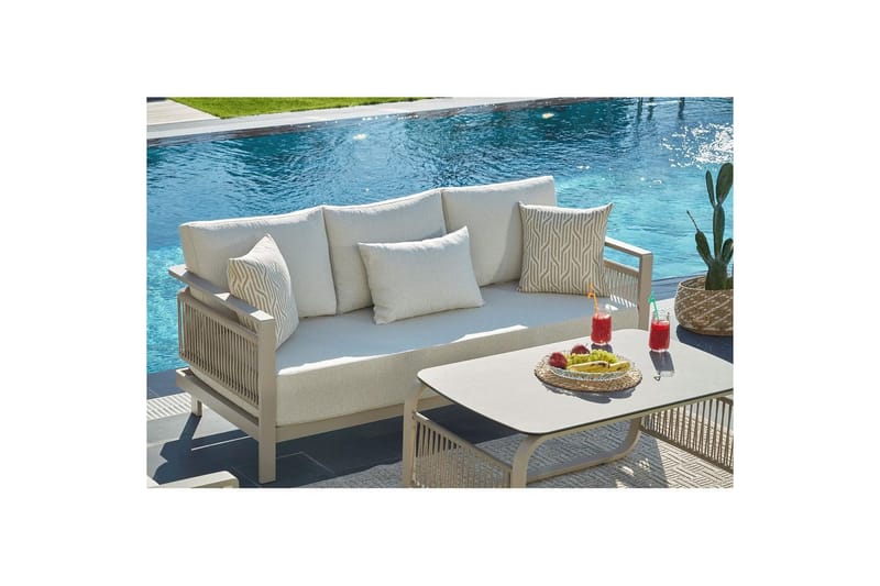 Hage loungesett Hungirr Beige - Beige - Hagemøbler & utemiljø - Hagegruppe - Sofagruppe utendørs