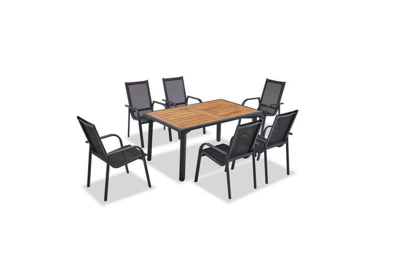 Hage loungesett Retzow Antrasitt / Tre, Gråfarget tre/Antrasitt