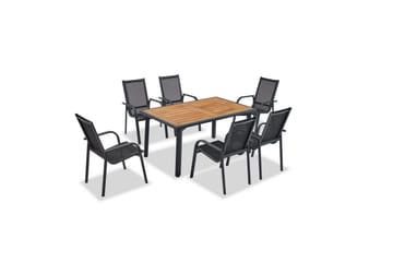 Hage loungesett Retzow Antrasitt / Tre - Gråfarget tre/Antrasitt - Hagemøbler & utemiljø - Hagegruppe - Spisegrupper hage