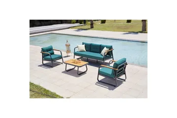 Hage loungesett Rio Petrolblå - Petrolblå - Hagemøbler & utemiljø - Hagegruppe - Sofagruppe utendørs