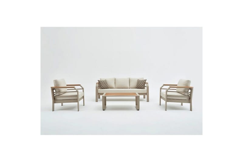 Hage loungesett Sudassento Beige - Beige - Hagemøbler & utemiljø - Hagegruppe - Sofagruppe utendørs