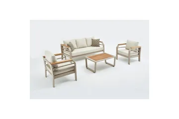 Hage loungesett Sudassento Beige - Beige - Hagemøbler & utemiljø - Hagegruppe - Sofagruppe utendørs