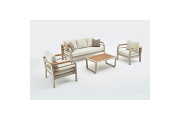 Hage loungesett Sudassento Beige - Beige - Hagemøbler & utemiljø - Hagegruppe - Sofagruppe utendørs